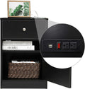 White Wooden Nightstand with Drawer and Door S28443
