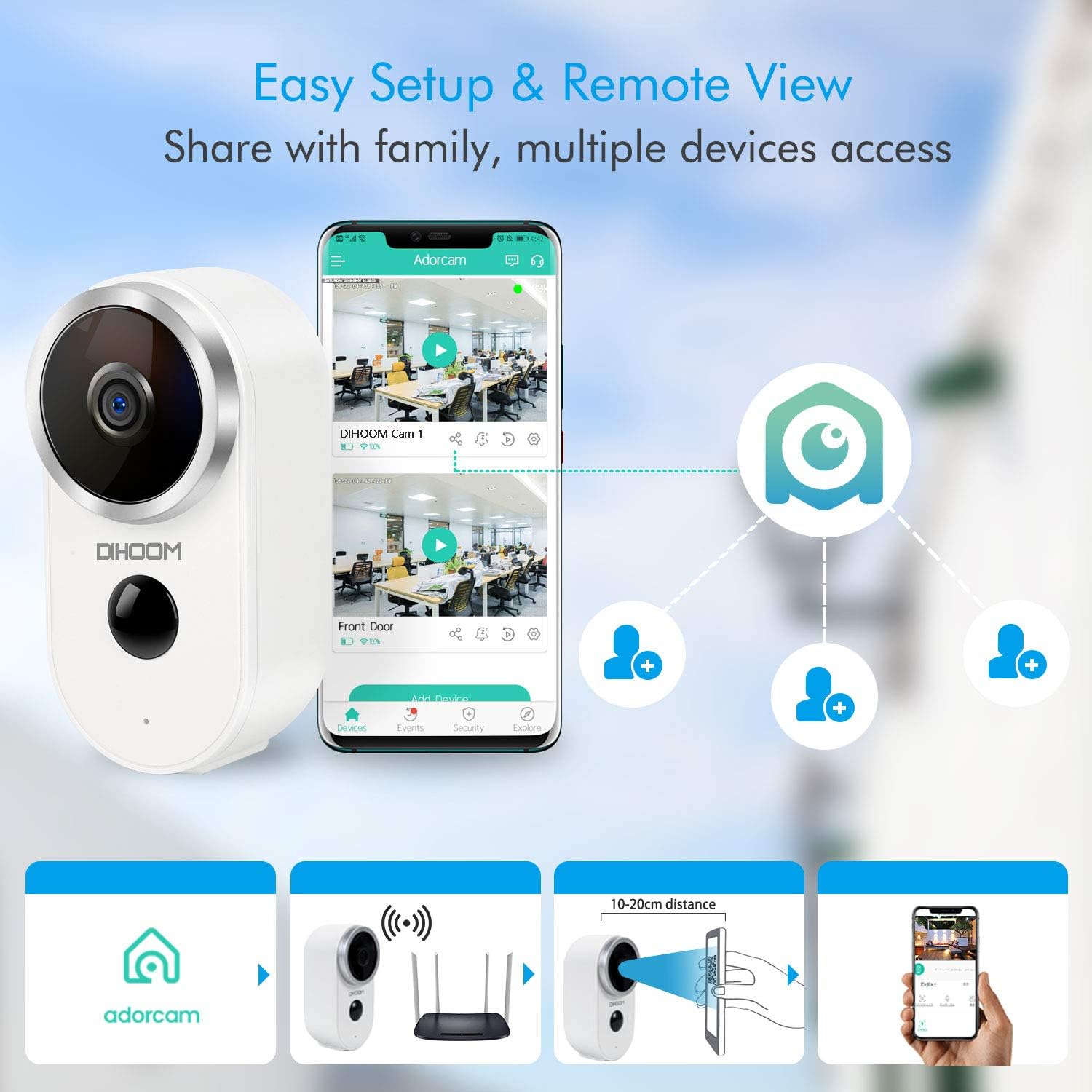 Outdoor Solar Security Camera Wireless 1080P Rechargeable Battery Powered WiFi Camera 2 Way Audio HD Video Wirefree IP Camera Motion Alarm Home Surveillance Camera System X86148