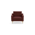 Modular Armchair, Brick Red, 1 Seater, Brass Metal Legs V487441