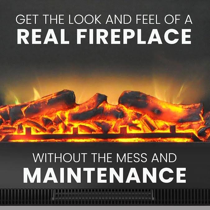 White Mantel Electric Fireplace A7344