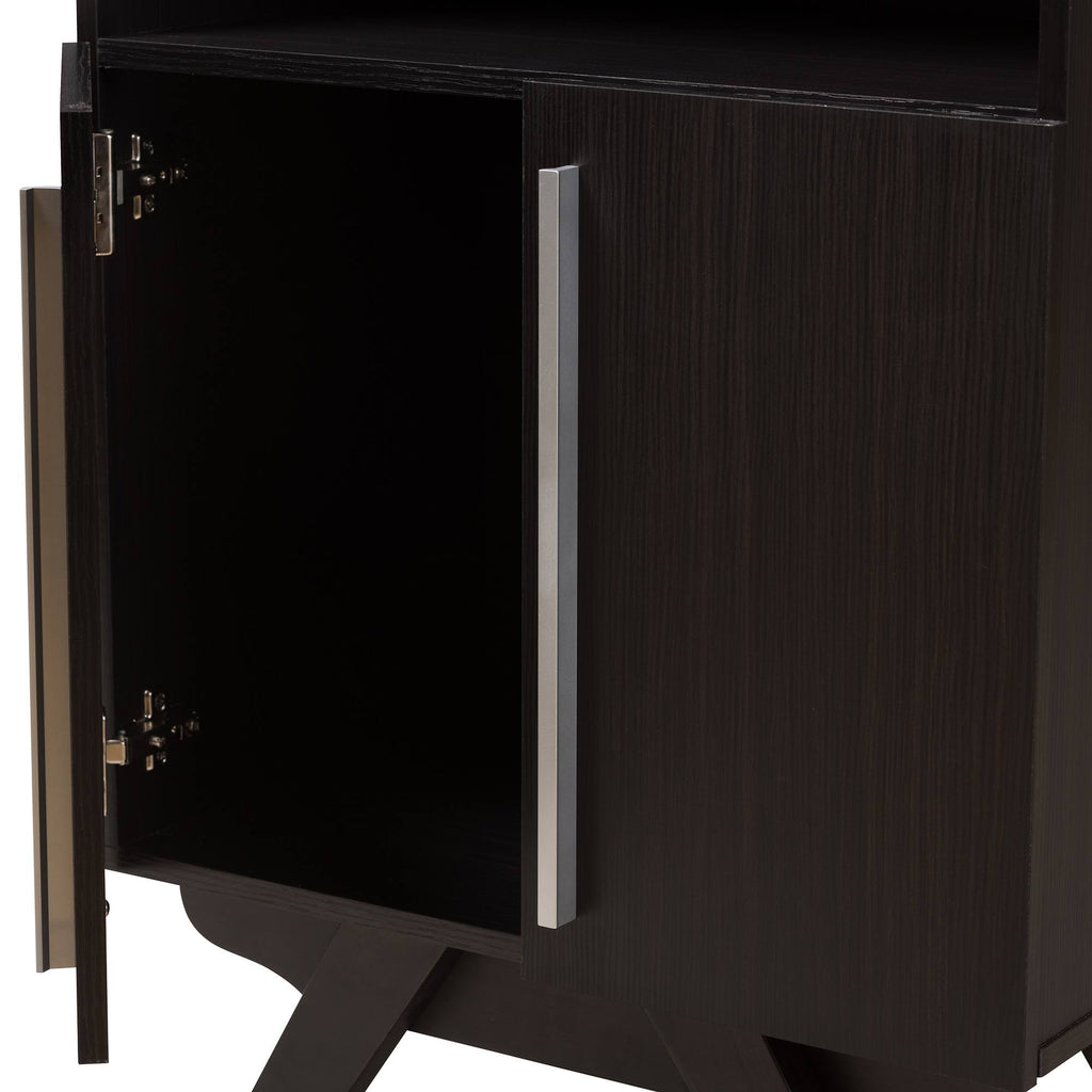 Espresso Brown Finished Wood Bookcase D709