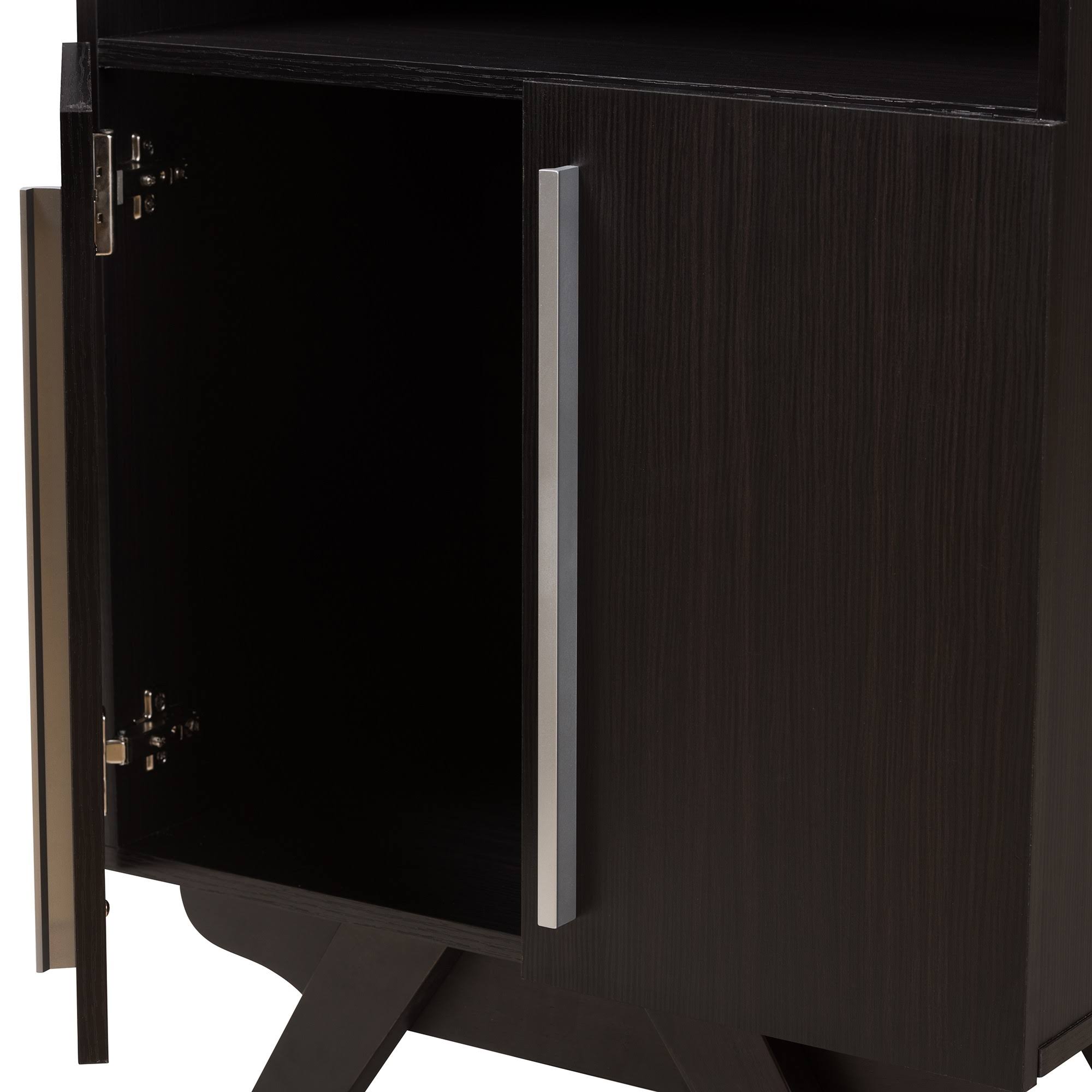 Espresso Brown Finished Wood Bookcase D709