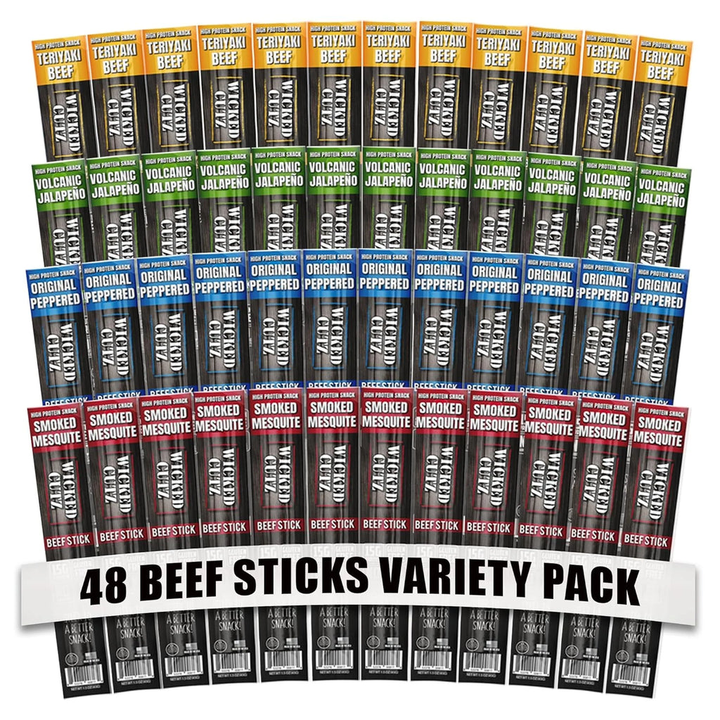 Beef Jerky Sticks, 1.5 oz, 48-Pack Q391