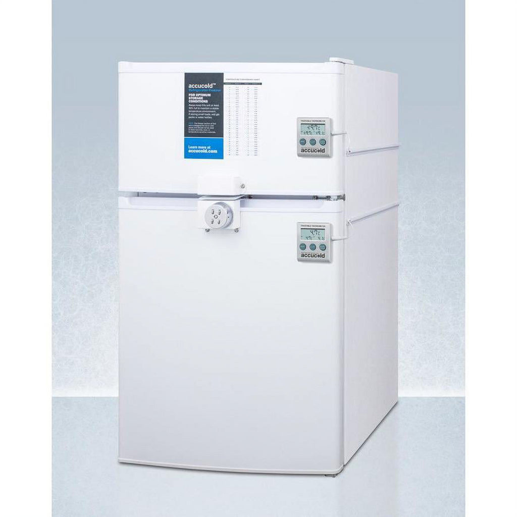 Compact 2 Door Refrigerator-Freezer with Combination Lock & Thermometer T312