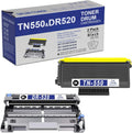 2-Pack TN-550 Toner Cartridge and DR-520 Drum Unit Replacement for Brother Printers C3686