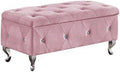 Velvet Ottoman Bench with Safety Hinge O579