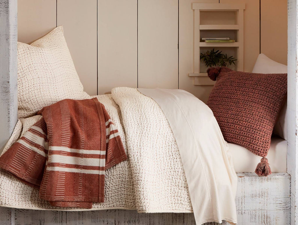 Organic Handstitched Quilt, Slate, Full/Queen Q45356