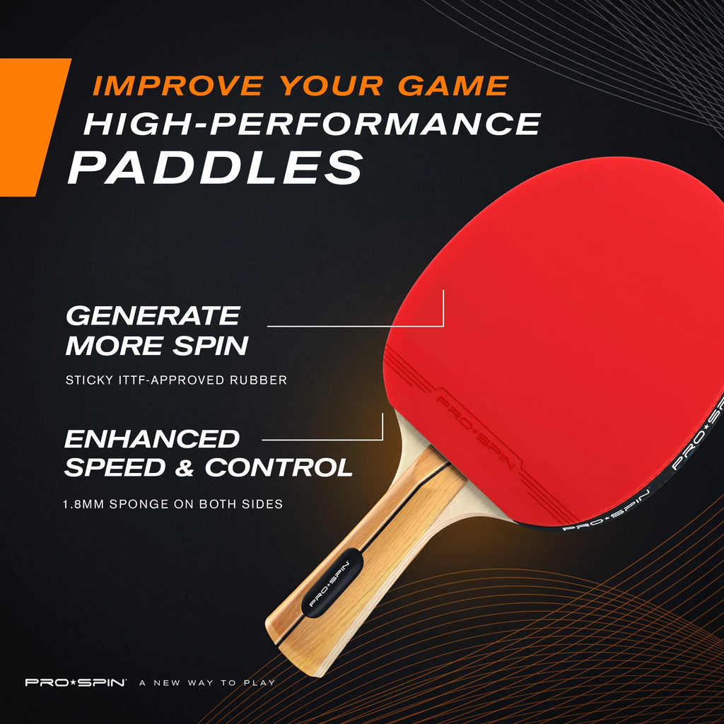 2-Player Table Tennis Racket Set with 3-Star Balls and Storage Case M236083