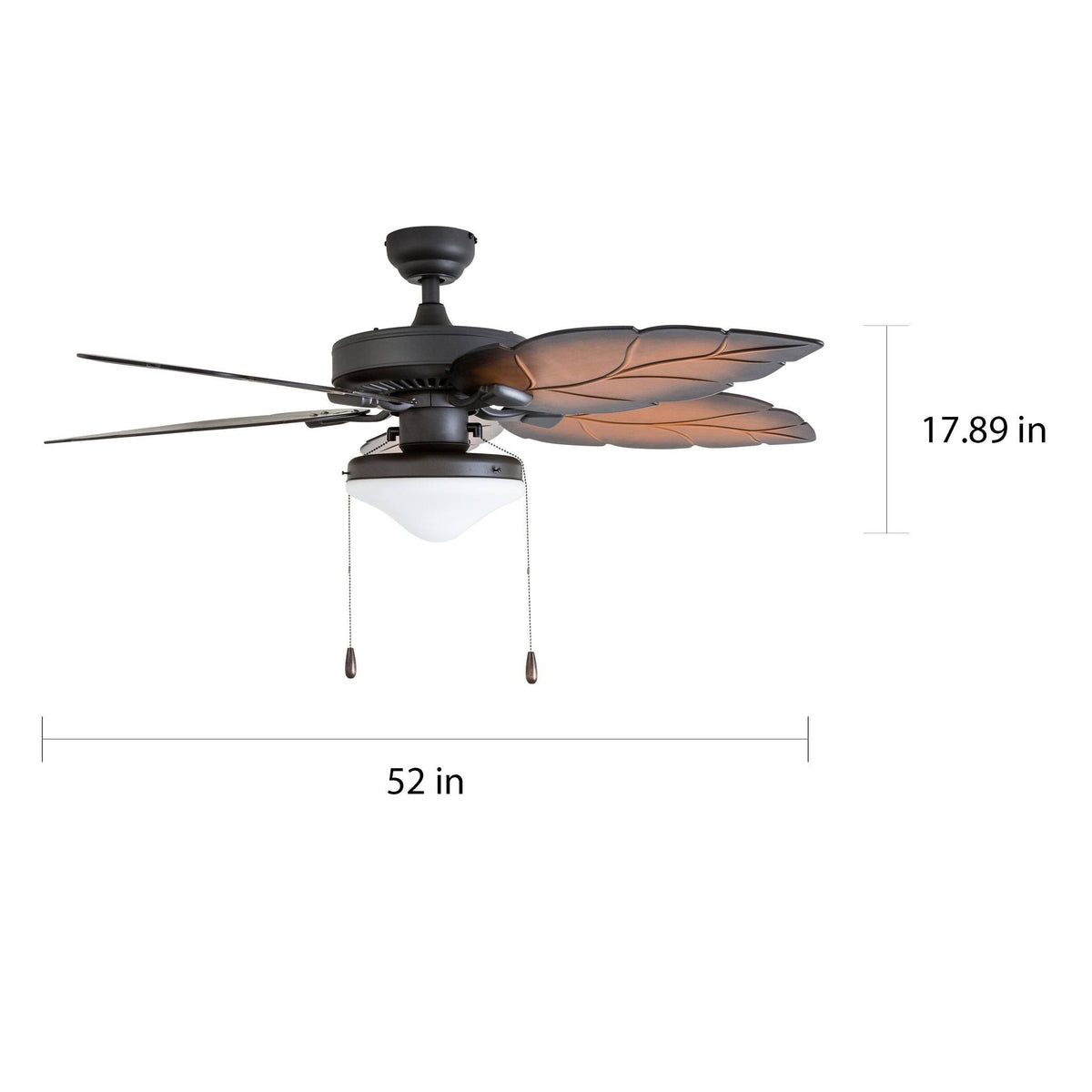 Tropical Aged Bronze Mocha Globe Ceiling Fan with 3-Speed Remote (52-inch) S939