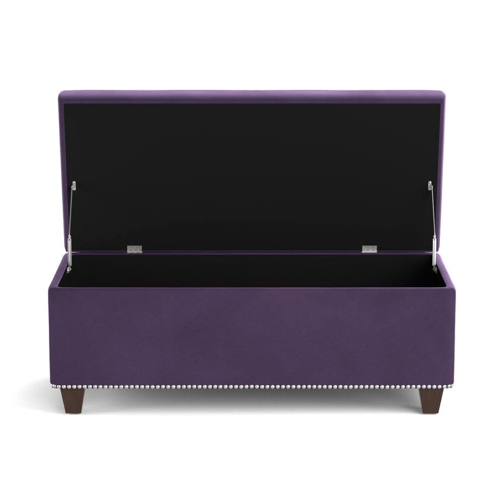 Purple Velvet Storage Ottoman S894