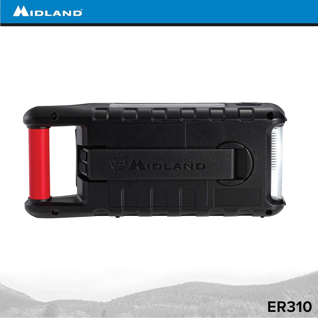Red/Black Emergency Crank AM/FM Radio with Flashlight Q88204