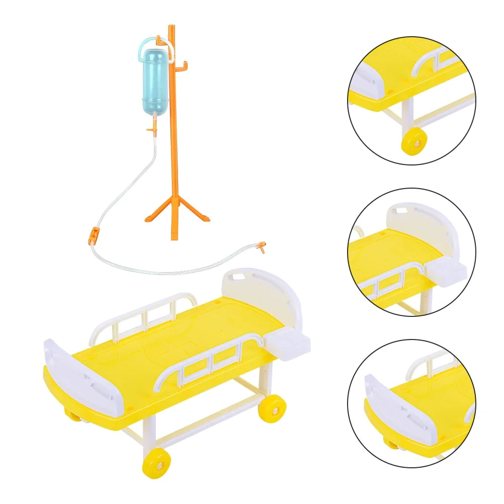 Doctor Hospital Dollhouse Bed Miniature Furniture Kids Playset Toys P5791