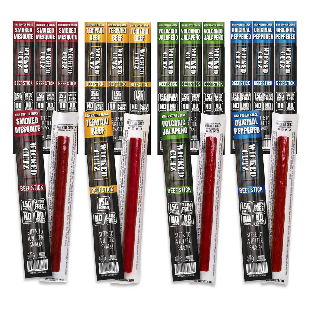 Beef Jerky Sticks, 1.5 oz, 48-Pack Q391