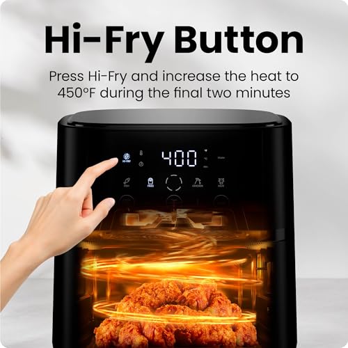 6 QT Compact Air Fryer with Touchscreen Controls and Nonstick Basket J213