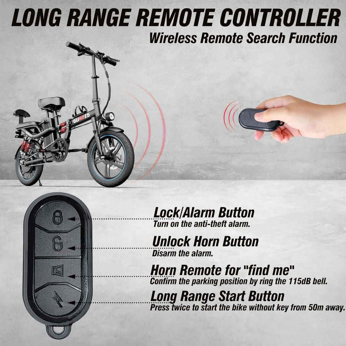 16" Tire Full Suspension Foldable Electric Bike with 500W Motor & 48V 15AH Battery X464468