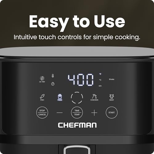 6 QT Compact Air Fryer with Touchscreen Controls and Nonstick Basket J213