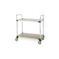 Stainless Steel Utility Cart, 2 Solid Shelves, 18" W x 30" L K2219