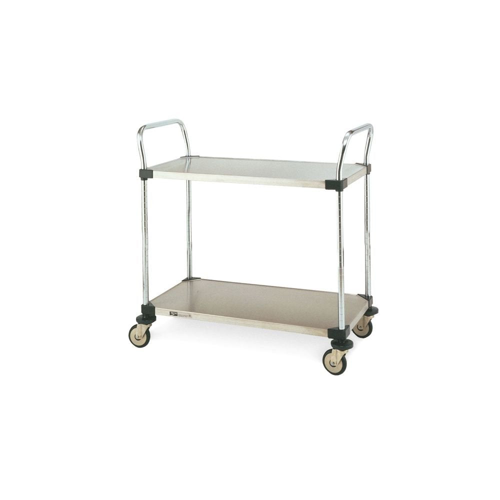Stainless Steel Utility Cart, 2 Solid Shelves, 18" W x 30" L K2219