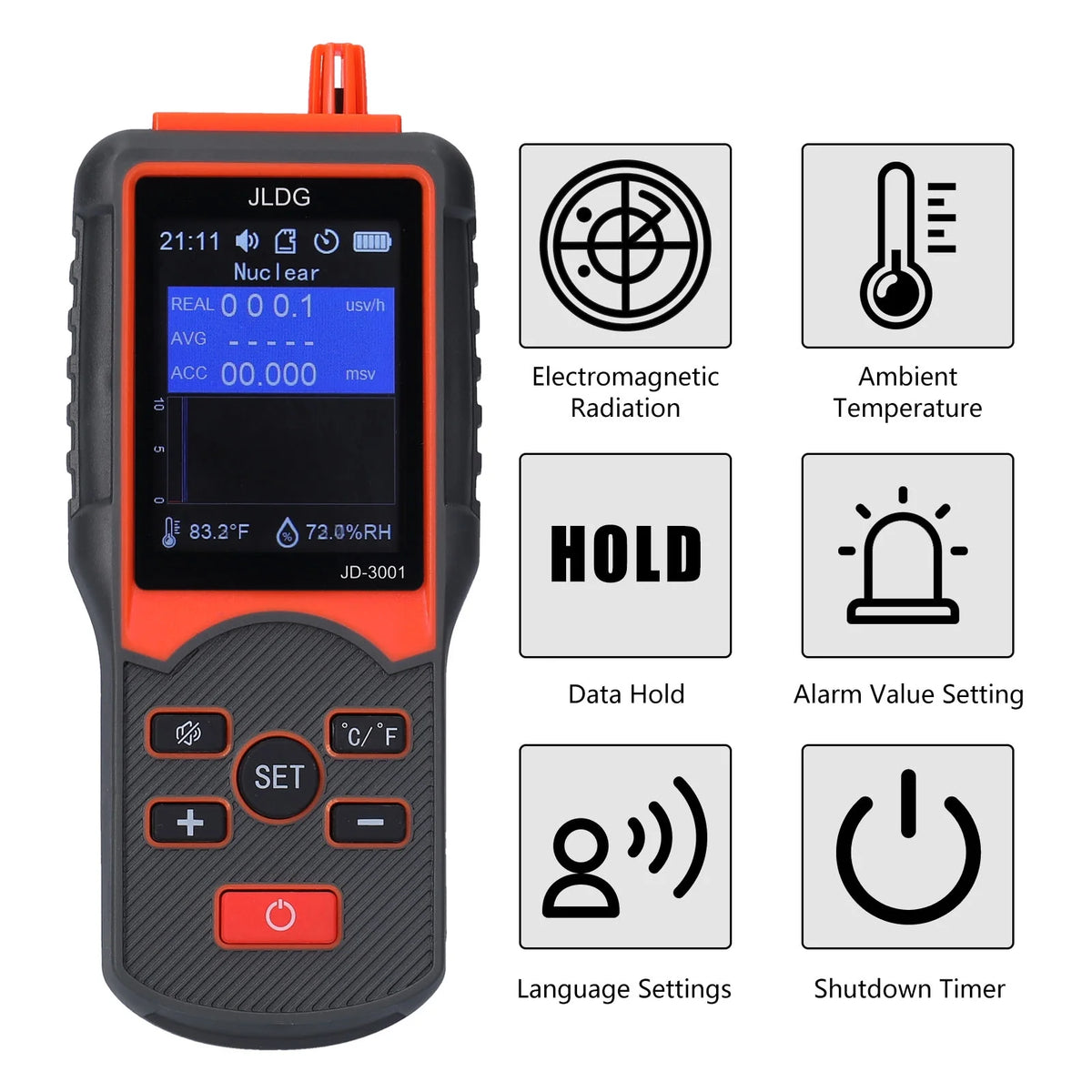 Multifunctional Geiger Counter and Electromagnetic Radiation and Humidity Measurement Device P713