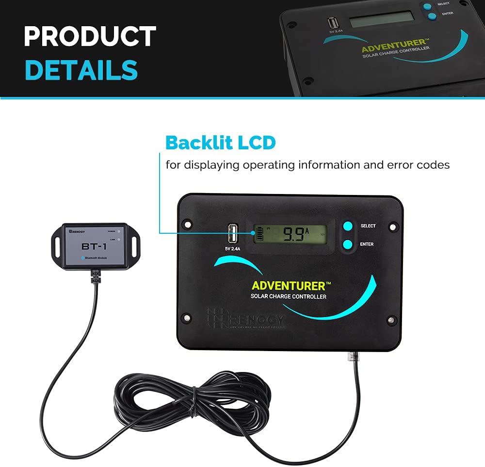 300 Watts 12 Volts Monocrystalline Solar RV Kit with 30A PWM LCD Charge Controller D33501