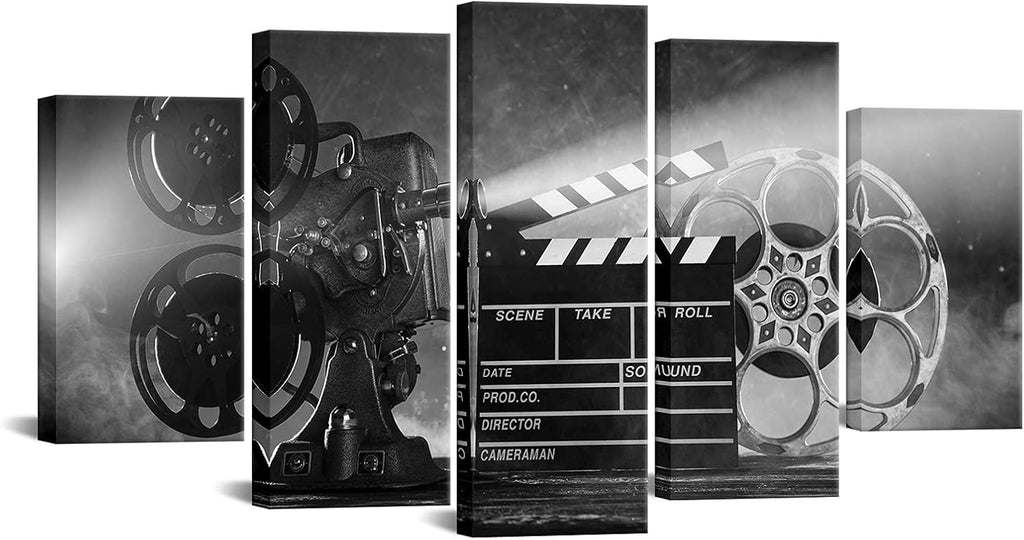 Large 5 Piece Canvas Wall Art Black and White Pictures Ready to Hang K5790