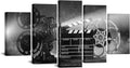 Large 5 Piece Canvas Wall Art Black and White Pictures Ready to Hang K5790