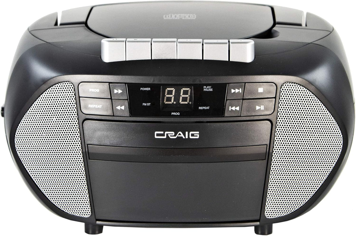 CD Boombox with AM/FM Stereo Radio and Cassette Player Recorder, Pack of 2 U535679