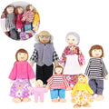 7 Pieces Wooden Dollhouse Family Set Mini People Figures B772