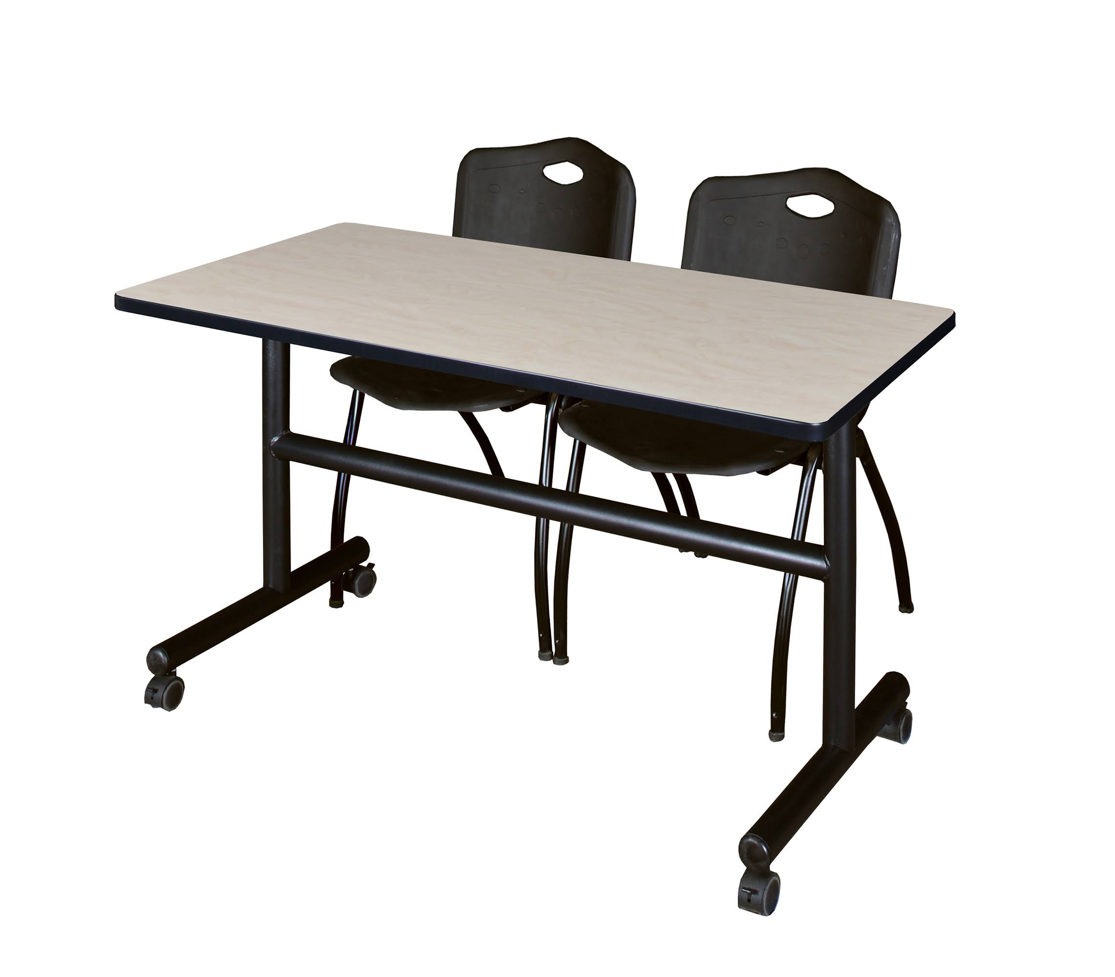60x22 Flip Top Mobile Training Table with 2 Stack Chairs I6564