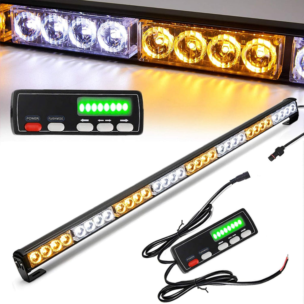 36 Inch Yellow/Amber 32 Led Emergency Strobe Warning Light Bar, Pack of 2 B360696