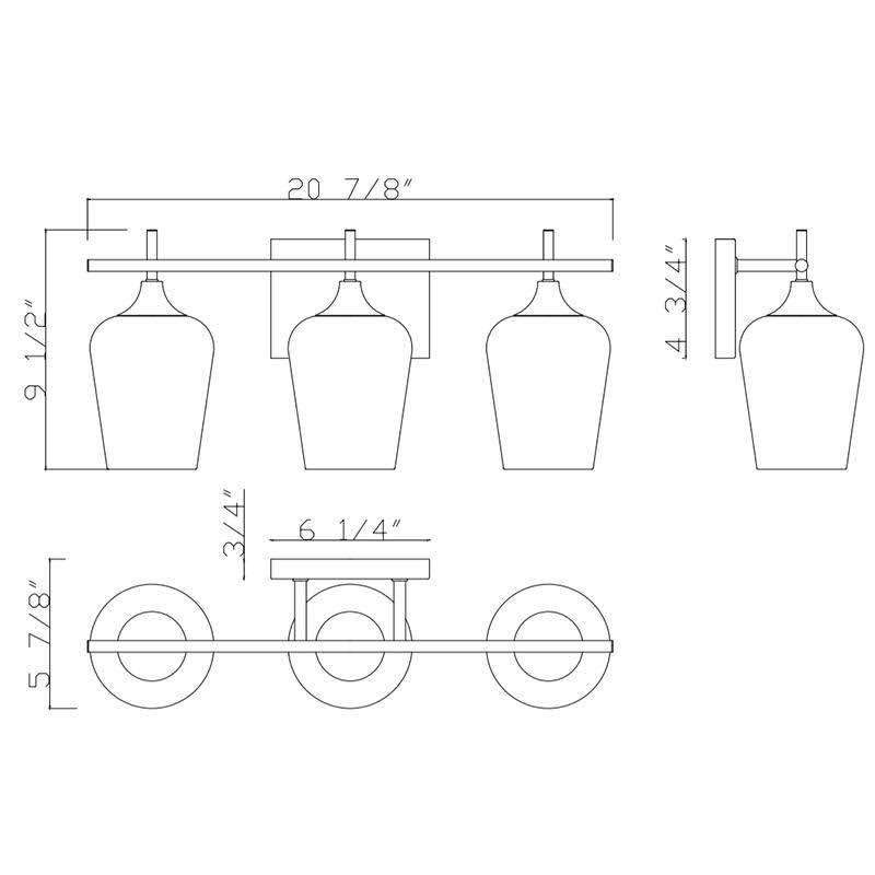 English Bronze 3 Light Bath Bar D561159