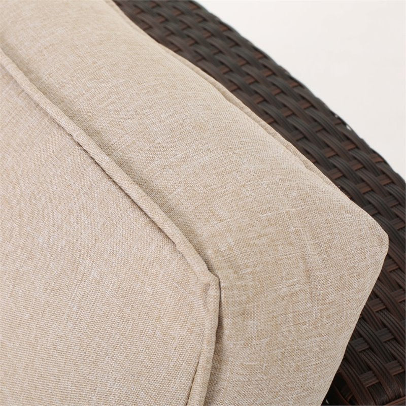5 Piece Outdoor Wicker Sectional Sofa Set in Beige A887487
