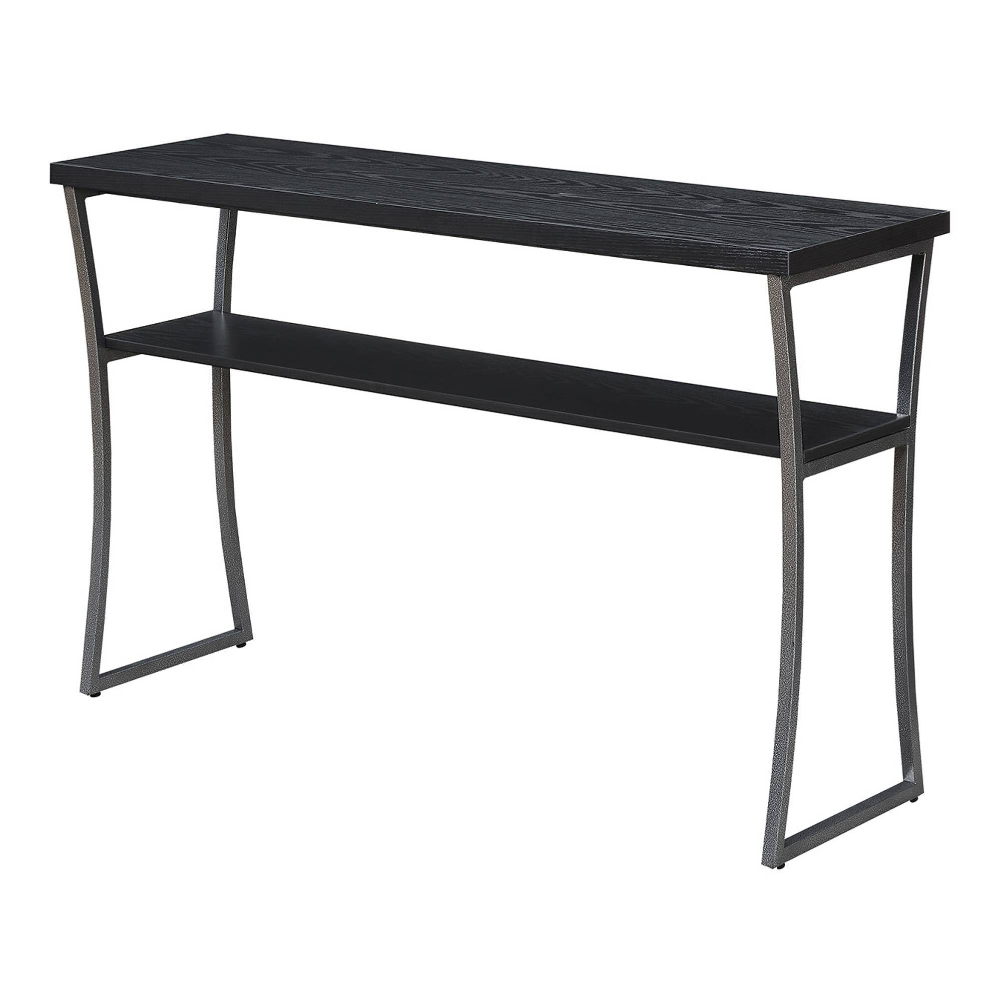 Black Woodgrain/Gray Console Table T6004