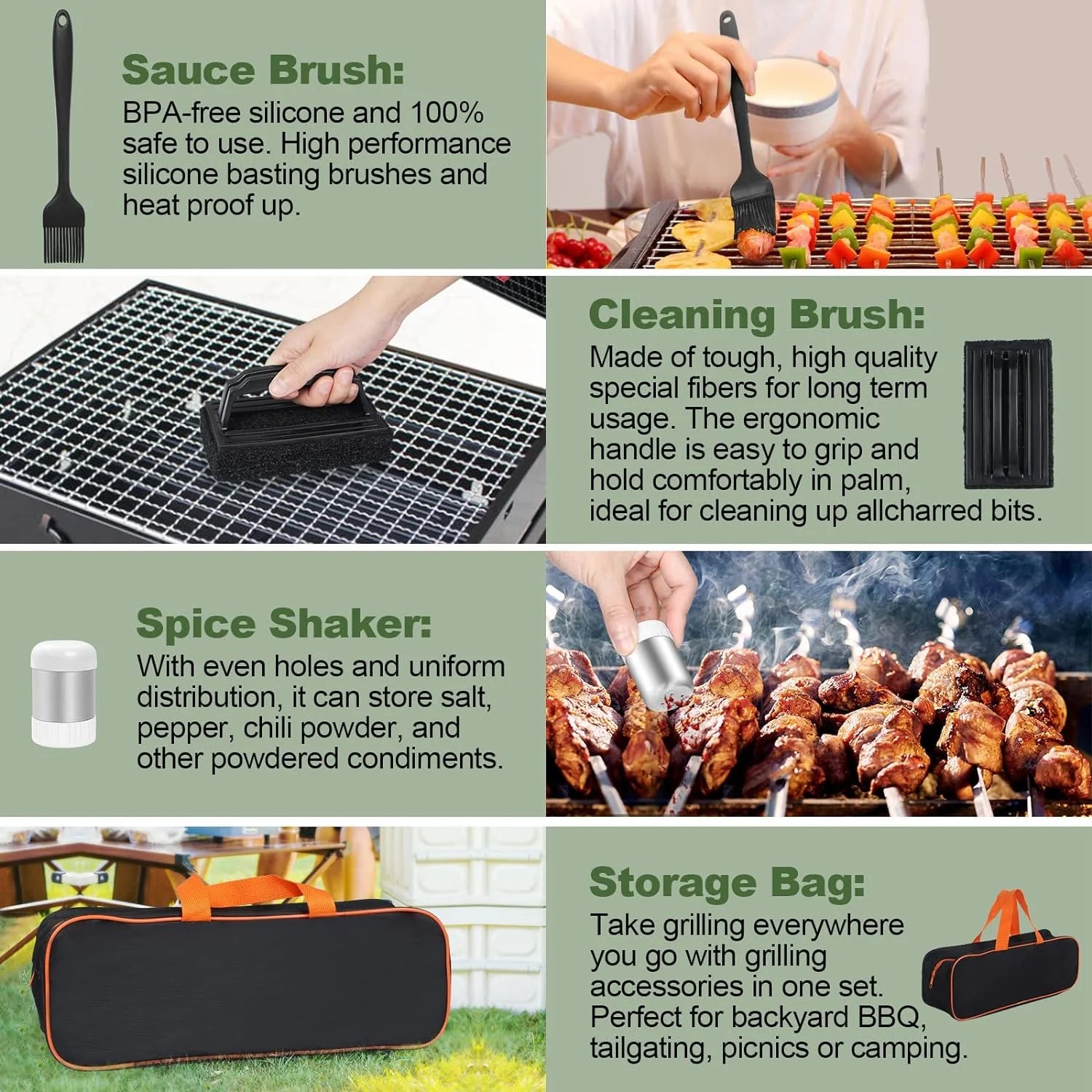 17PCS Flat Top Grill Accessories Set with Spatulas, Basting Cover, Scraper H92444