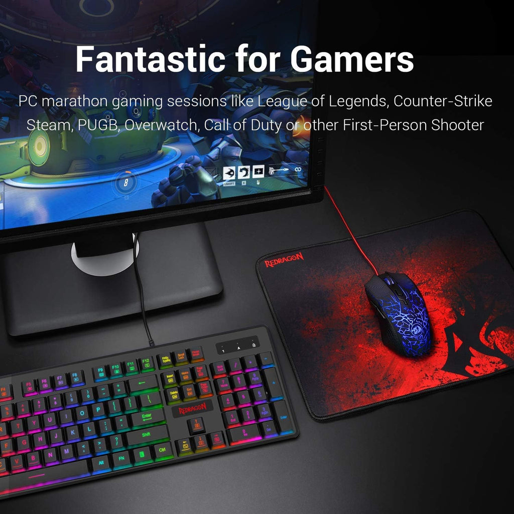 Gaming Keyboard and Mouse Combo with Mouse Pad, RGB Backlit, 3200 DPI, Pack of 2 X551