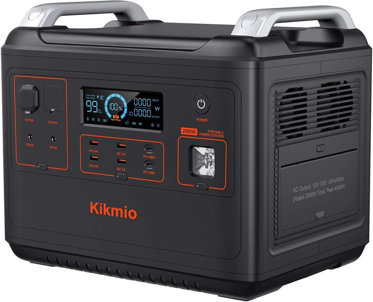 2000Wh LiFePO4 Portable Power Station with 6 110V AC Outlet G482872