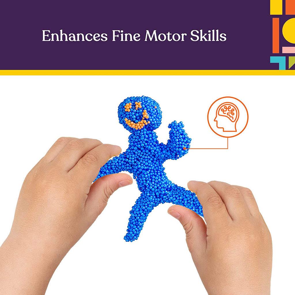Fun Foam Modeling Foam Beads Play Kit, 10 Blocks Children's Educational Clay for Arts Crafts Kindergarten, Preschool Kids Toys S66044