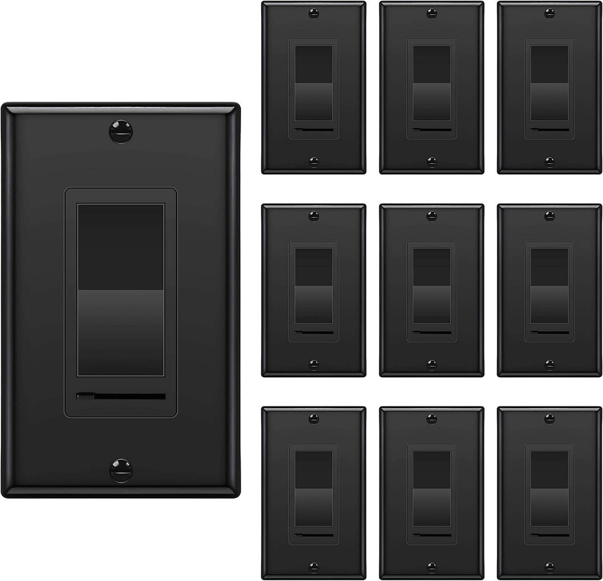 10 Pack Dimmer Light Switch, Single-Pole or 3-Way, White V845061
