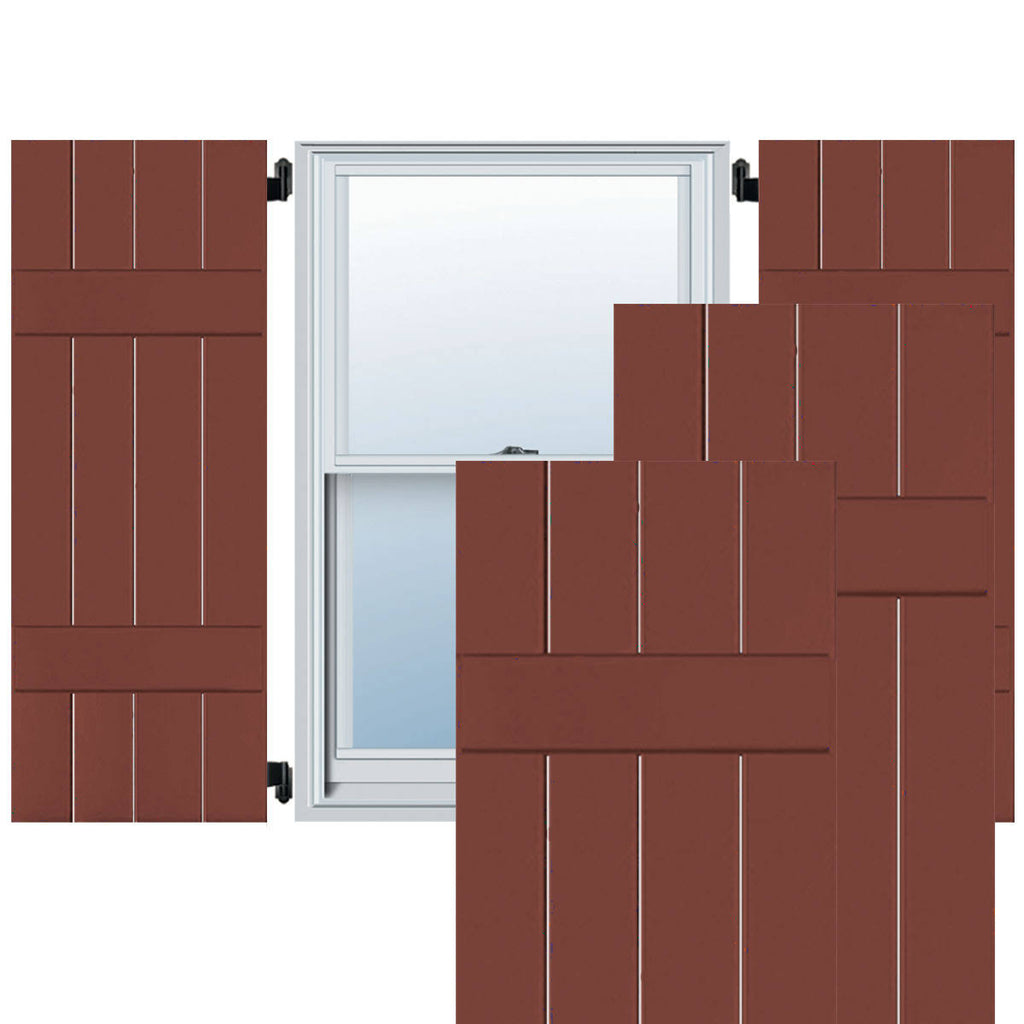 2-Pack 15-in W x 48-in H Country Redwood Board and Batten Wood Western Red Cedar Exterior Shutters E983