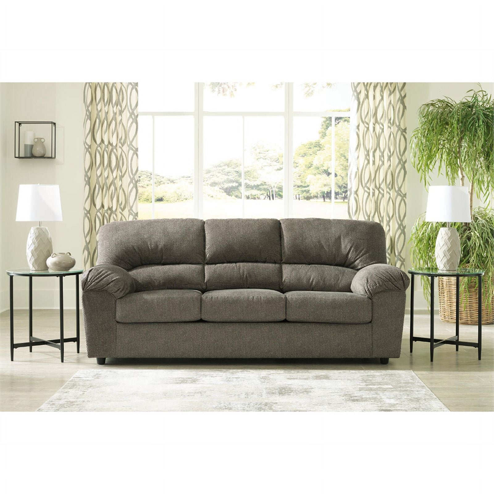 Gray Fabric & Solid Wood Sofa H502248