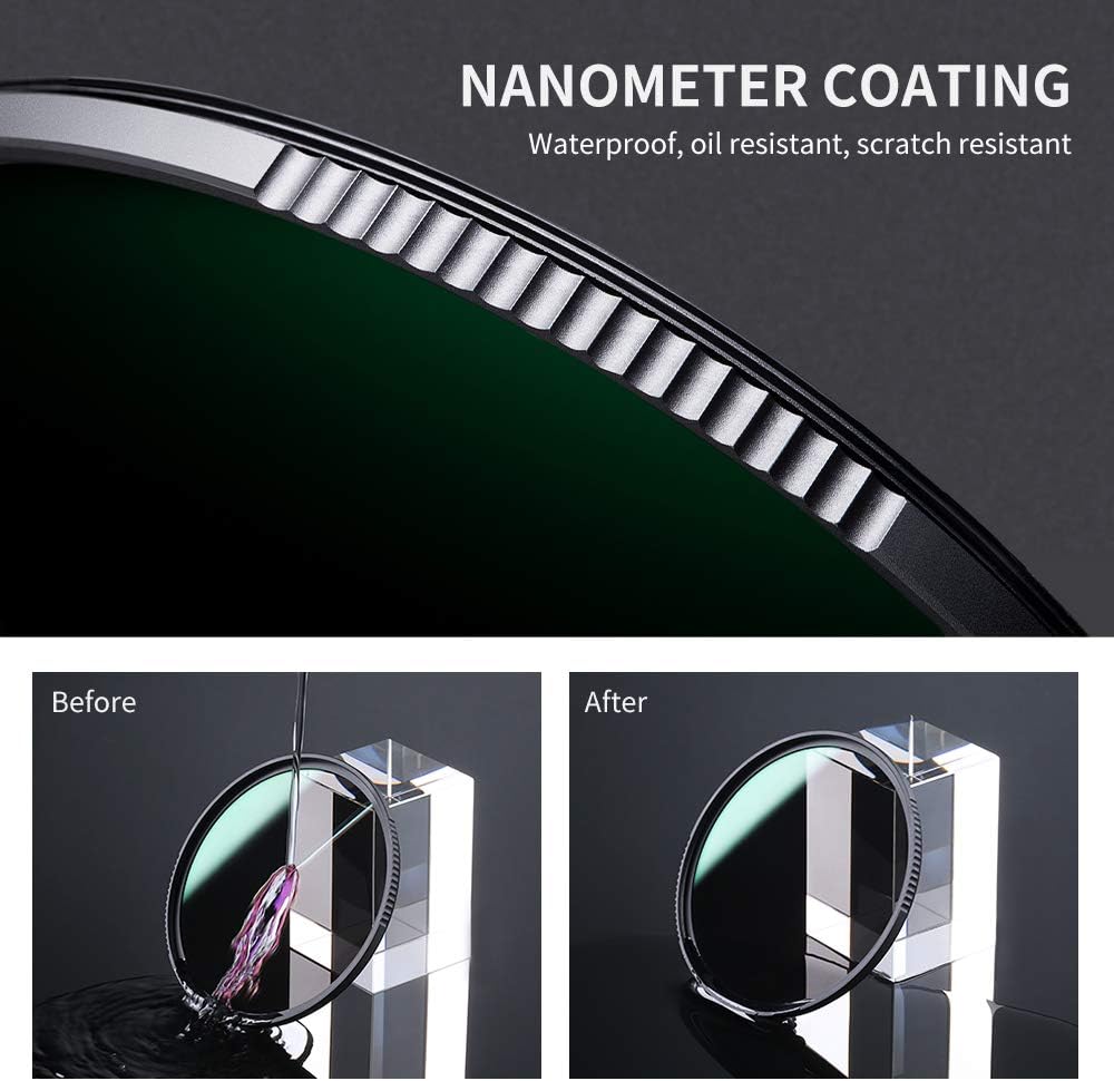 82mm Fixed ND Lens Filter Kit, Neutral Density ND4 ND8 ND64 ND1000 Filter Set with 4-Filter Pouch W297125