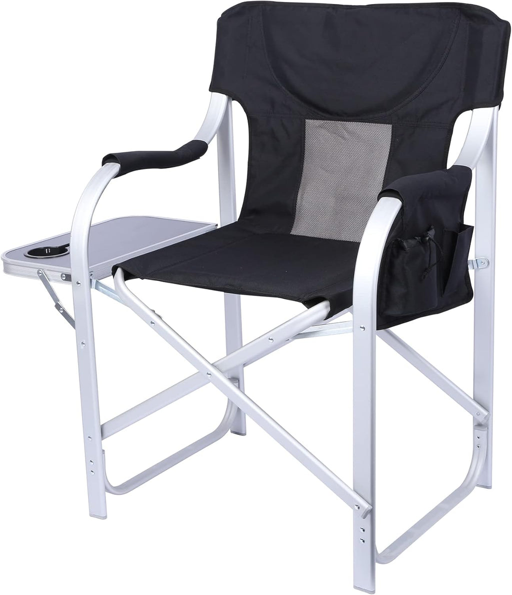 Blue Camping Folding Chair with Side Table and Cup Holder N25596