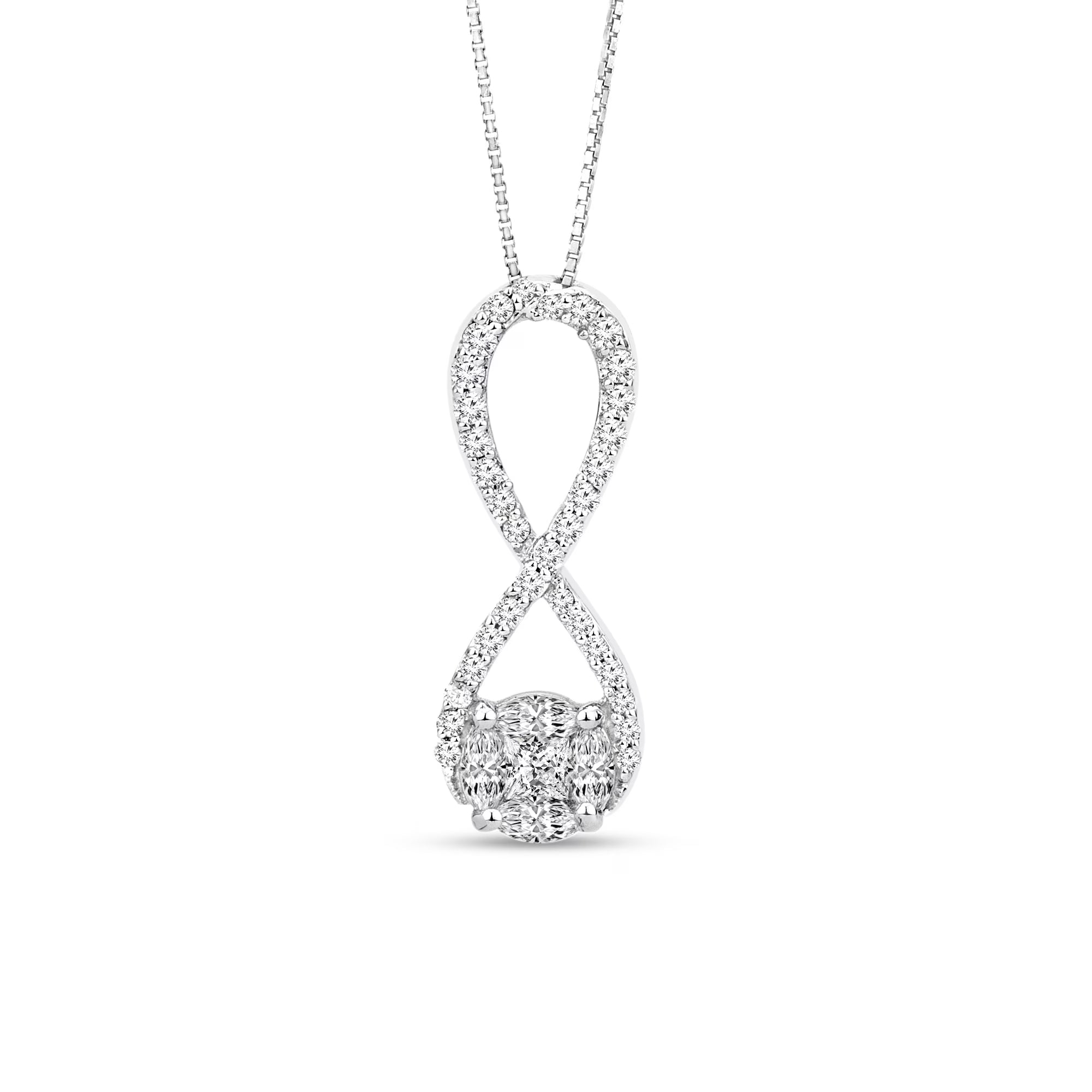 14K White Gold Composite Diamond Infinity Pendant R62364