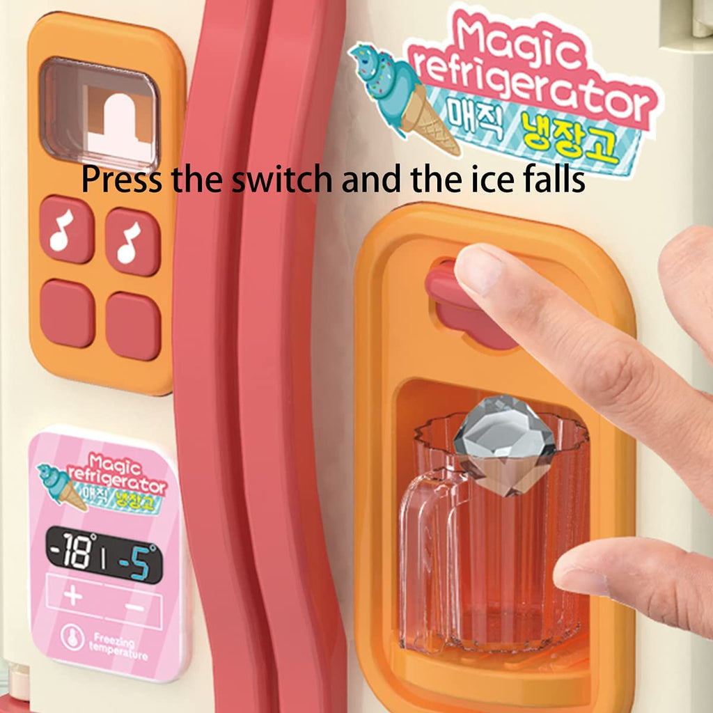 Toys Fridge Refrigerator with Ice Dispenser Pretend Play Kitchen Set U507