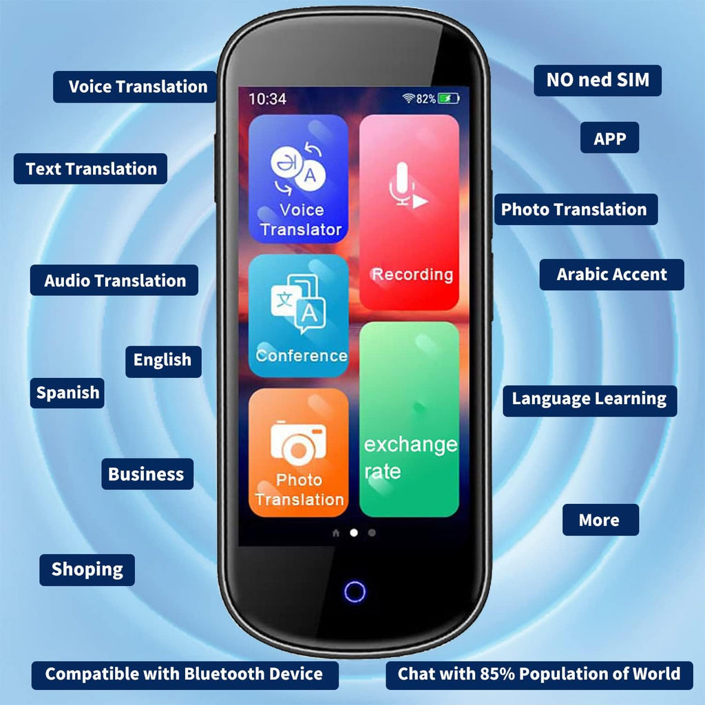 Portable Language Translator Device 128 Language with 4.0" HD Touch Screen U1709