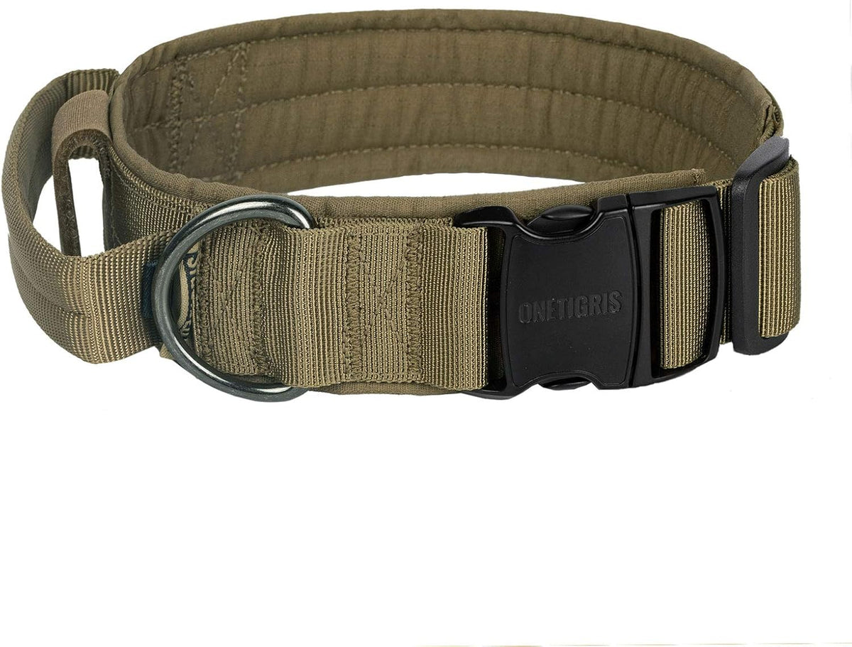 Black Heavy Duty Metal Buckle Tactical Dog Collar with Handle Q83449