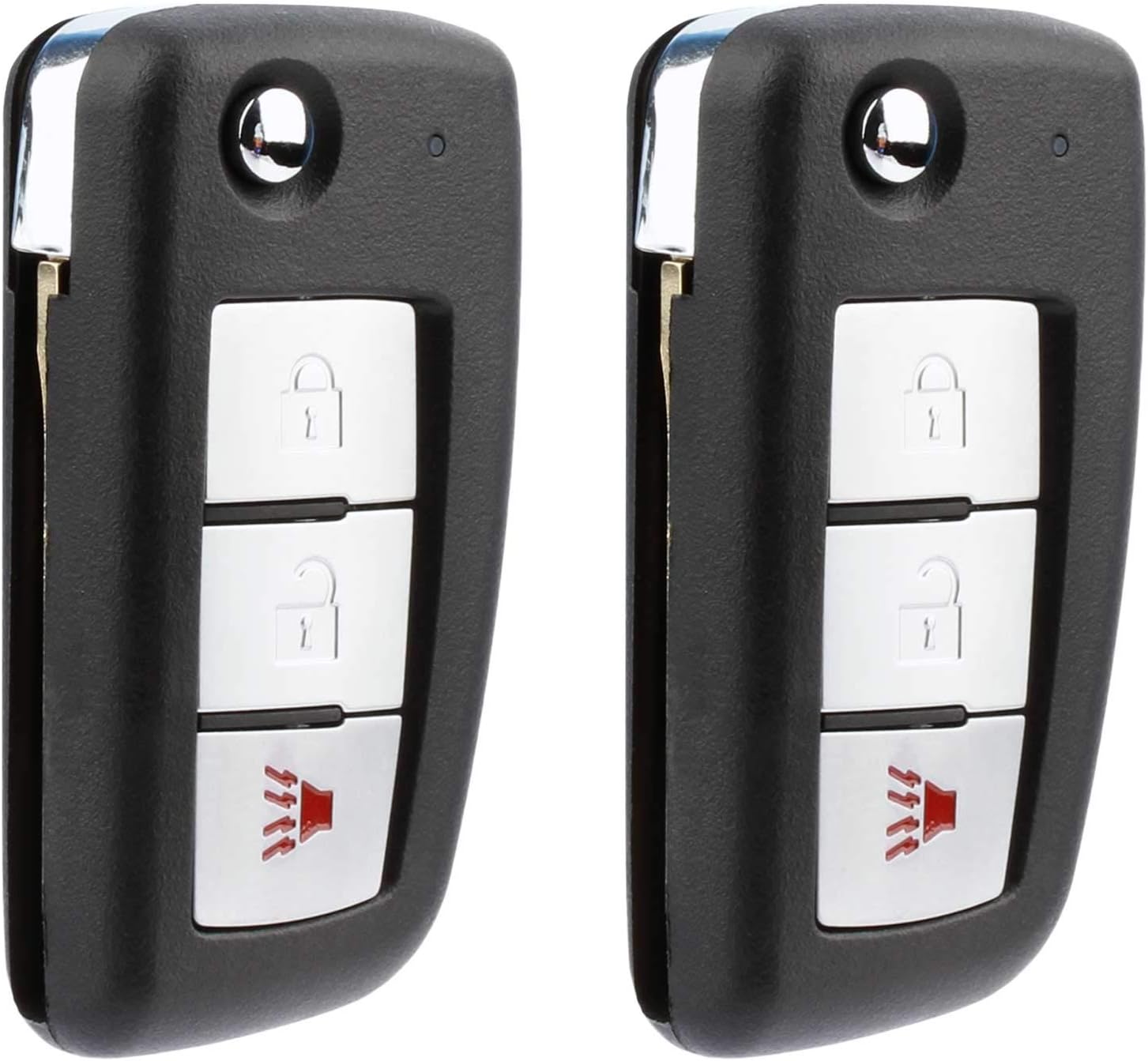 2x Keyless Entry Remote Car Key Fob Flip 3btn Pack of 2 A1791