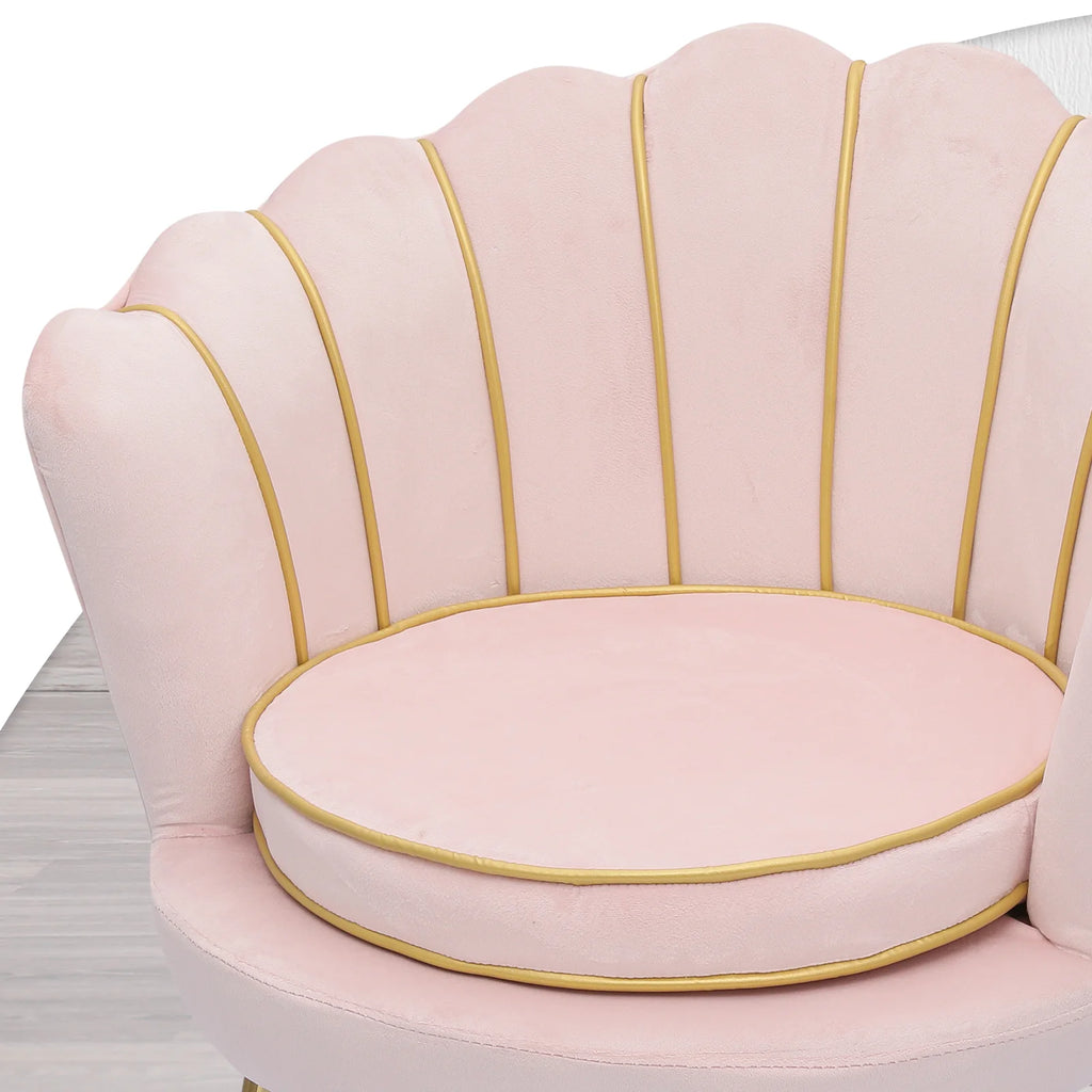 Light Pink Velvet Accent Chair with Pillow K57825