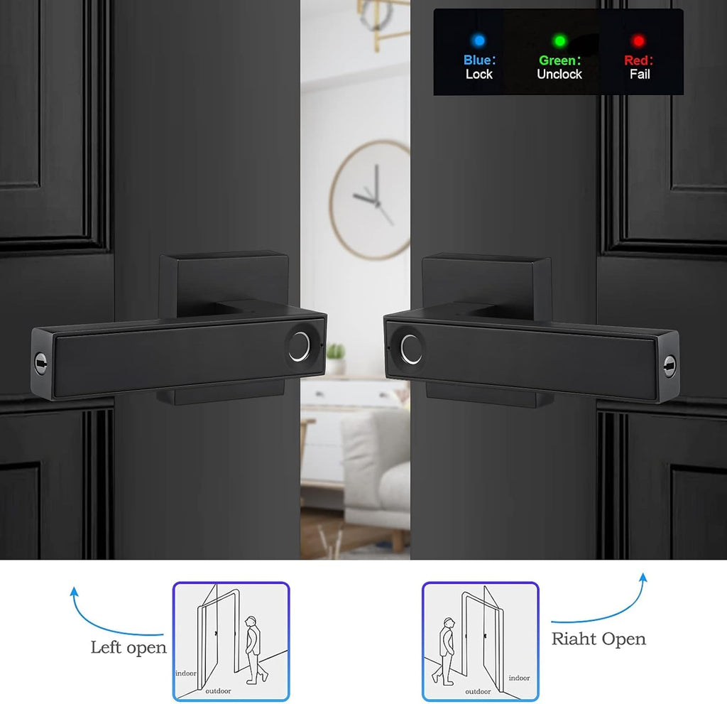 Black Pack of 2 Keyless Fingerprint Door Lock O504