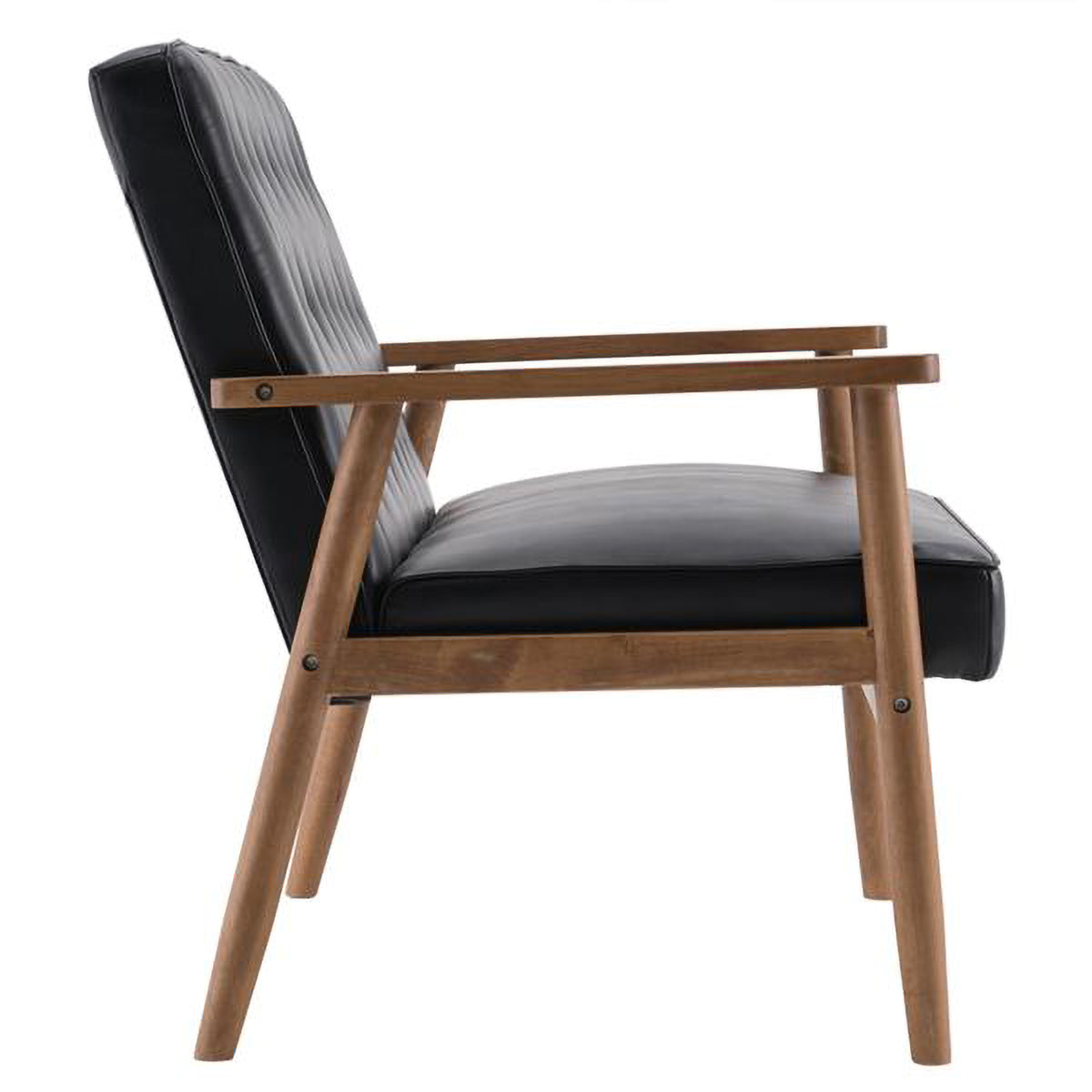 Black PU Leather Loveseat Lounge Chair A47270